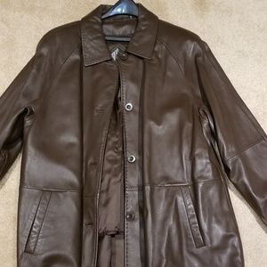 Women's Chocolate Leather Coat